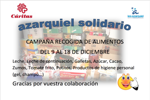 AZARQUIEL SOLIDARIO. CAMPAÑA DE RECOGIDA DE ALIMENTOS.