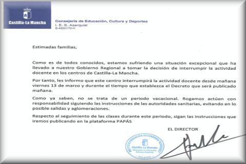 COMUNICADO DEL DIRECTOR