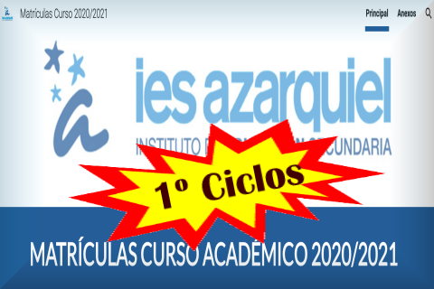 PROCEDIMIENTO DE MATRICULACIÓN DE 1º DE CICLOS FORMATIVOS PARA ALUMNOS NUEVOS CURSO 2021/2022