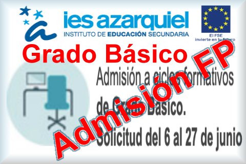 ADMISIÓN FORMACIÓN PROFESIONAL - GRADO BÁSICO.